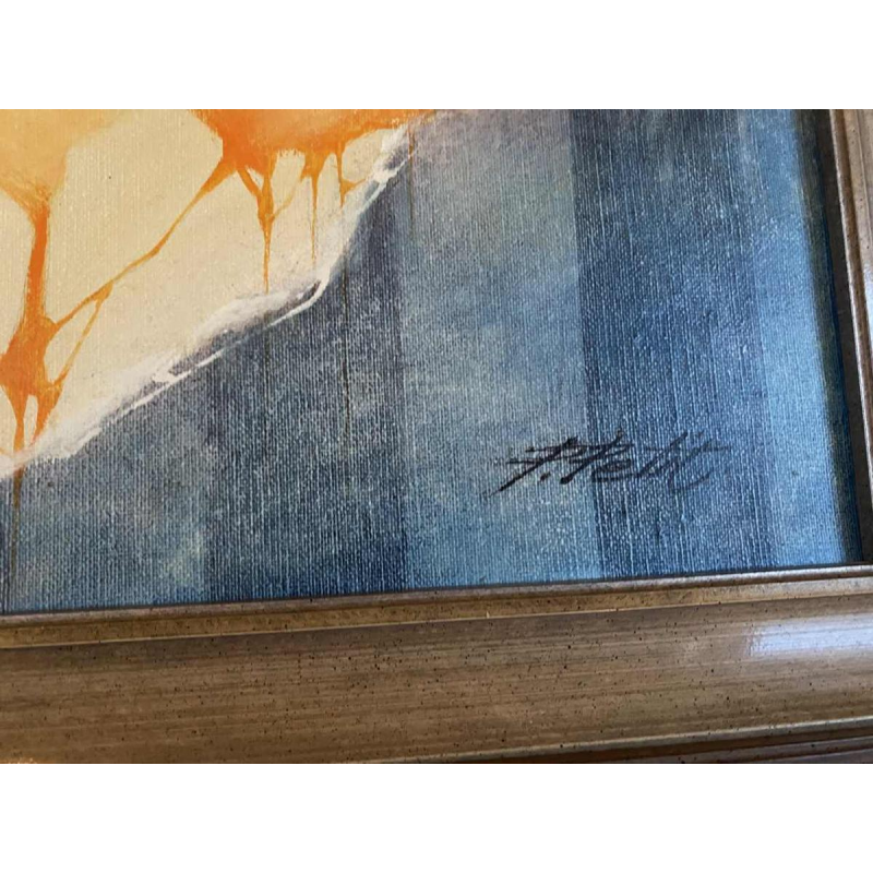 Pierre Petit “Les Perles” olieverf op doek, 20ste eeuw