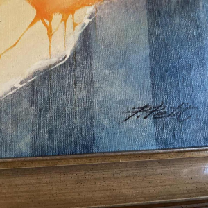 Pierre Petit “Les Perles” olieverf op doek, 20ste eeuw