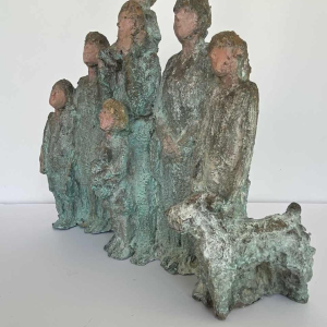 Mady Andrien ‘Family photo’, bronze group sculpture E.A., 21st c.