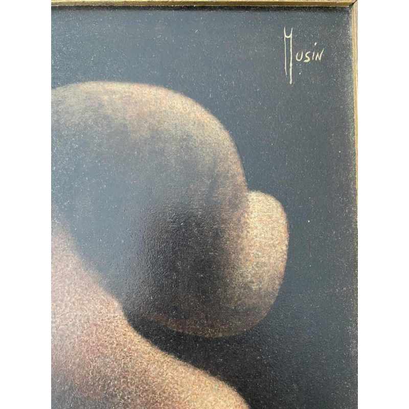 Maurice Musin “Masque blanc” schilderij olieverf op paneel, eind 20e eeuw