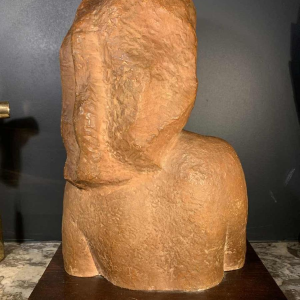 HARRY ELSTROM, Expressionist Sculpture "Naked Woman Bust", unique piece 1940