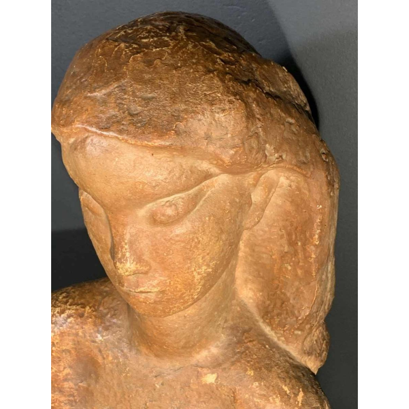 HARRY ELSTROM, expressionistische sculptuur "Naked Woman Bust" uniek stuk 1940
