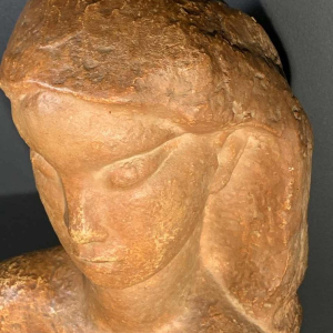 HARRY ELSTROM, expressionistische sculptuur "Naked Woman Bust" uniek stuk 1940