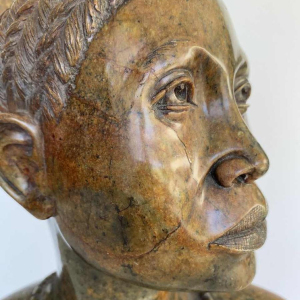 Thomas Tandi, bust of an African woman, stone sculpture