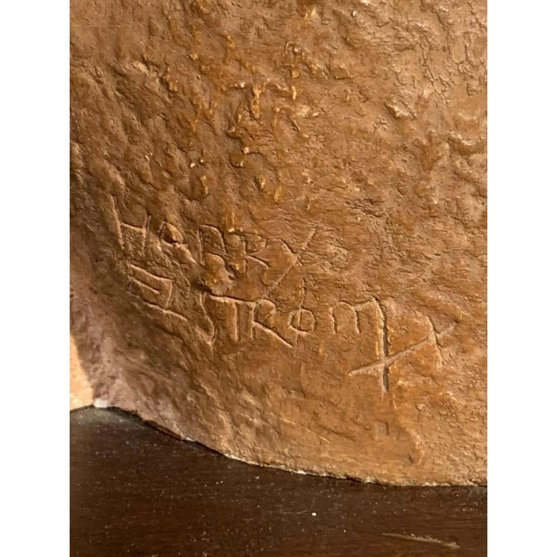 HARRY ELSTROM, Expressionist Sculpture "Naked Woman Bust", unique piece 1940