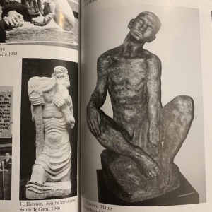 HARRY ELSTROM, Sculpture Expressionniste " Buste Femme nue " piece unique 1940