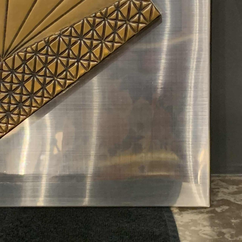 Abstract Brutalist Wall Sculpture, copper, brass, aluminum bas-relief 1970s