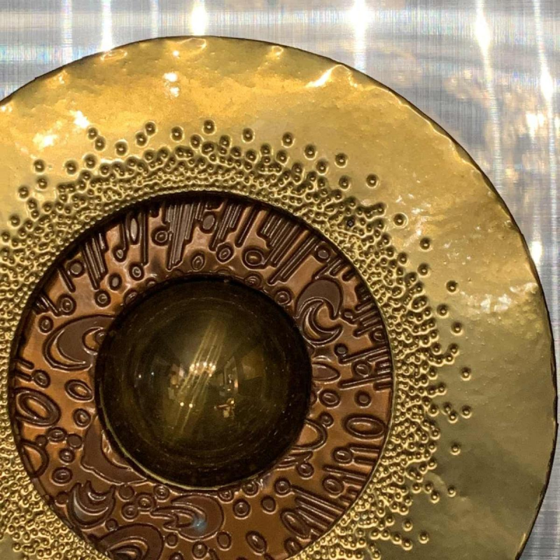 Abstract Brutalist Wall Sculpture, copper, brass, aluminum bas-relief 1970s