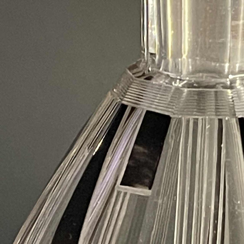 KARL PALDA, Service a` liqueur, carafe & 6 verres Art De´co, cristal double´ taille´, de´cor cubiste, ca 1930