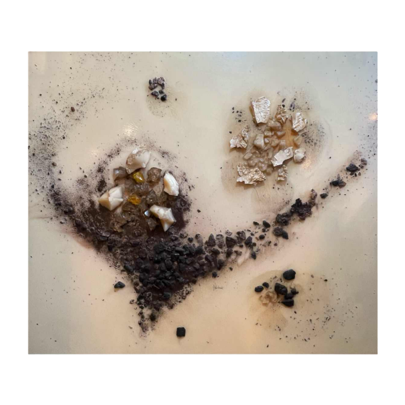 Jef Verbrak, tableau abstrait, composition technique mixte brutaliste, vers 1970