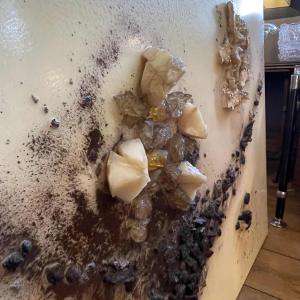 Jef Verbrak, tableau abstrait, composition technique mixte brutaliste, vers 1970