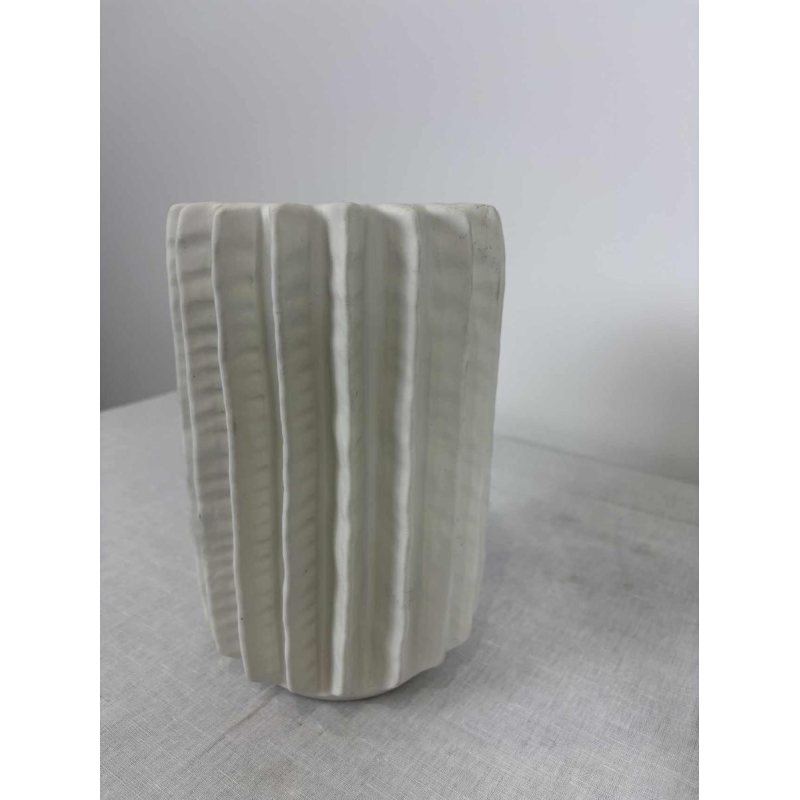 Pair of sculptural ceramic vases with matt finish - Italy, 1980s