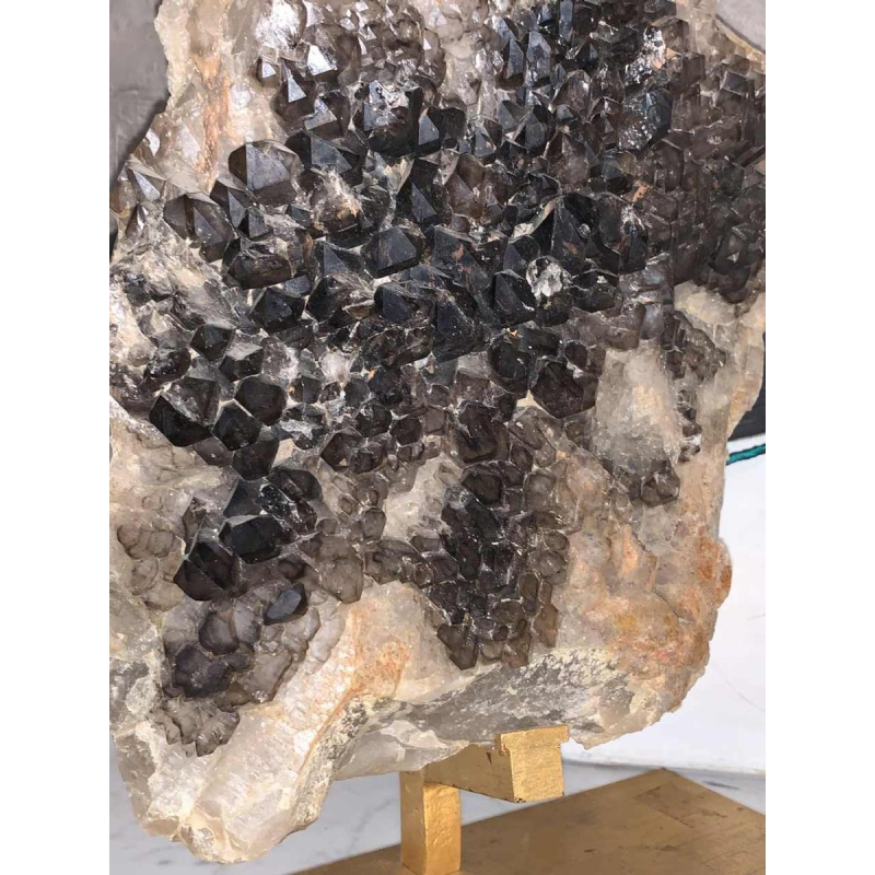 WILLY DARO (attributed), Huge Black Natural Smoky QUARTZ Crystal Cluster, 1970s