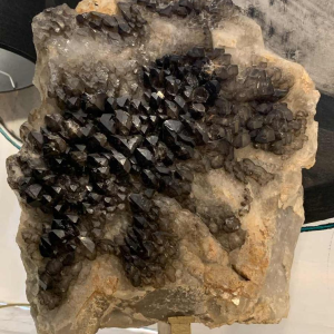 WILLY DARO (attributed), Huge Black Natural Smoky QUARTZ Crystal Cluster, 1970s