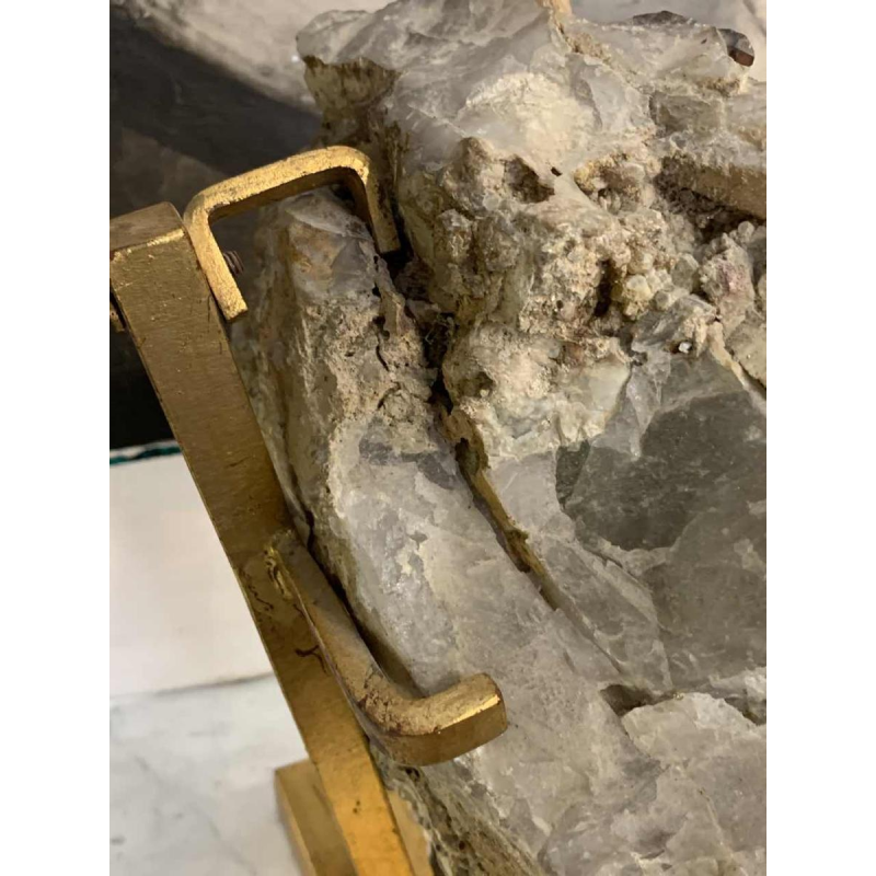 WILLY DARO (attributed), Huge Black Natural Smoky QUARTZ Crystal Cluster, 1970s