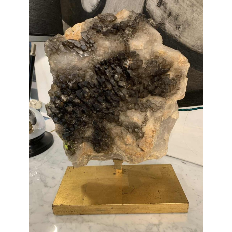 WILLY DARO (toegeschreven), enorme natuurlijke zwarte Quartz, 1970s