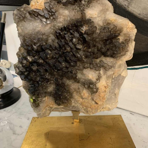 WILLY DARO (attributed), Huge Black Natural Smoky QUARTZ Crystal Cluster, 1970s