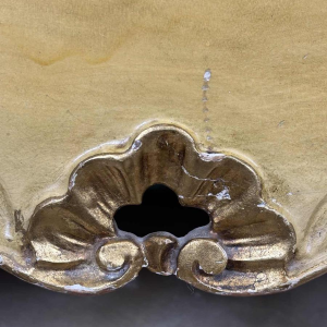 Venetian curved chest of drawers, hand-painted floral design on a cream background, Italy mid 20th century