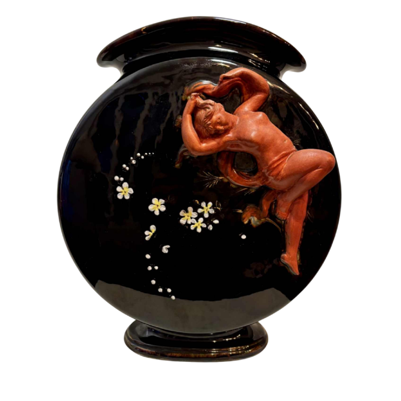 Vase en céramique émaillée Art Nouveau, circa 1900-1920