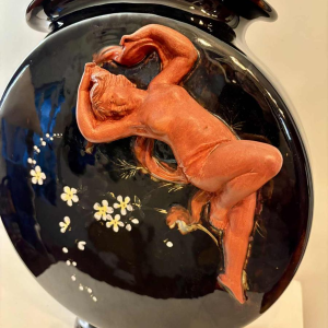 Glazed ceramic vase, Art Nouveau, circa 1900-1920