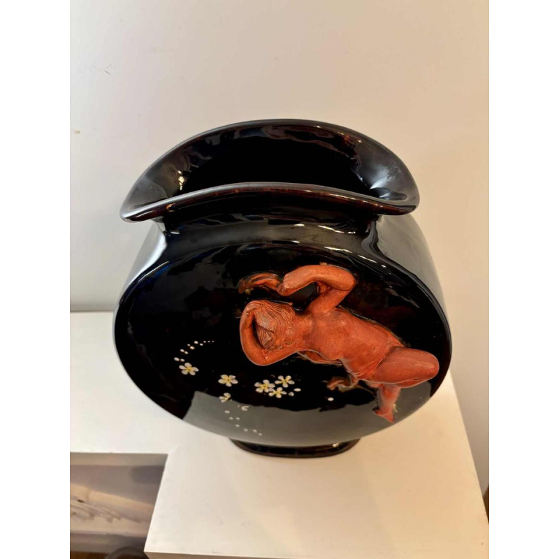 Vaas van geglazuurd keramiek, Art Nouveau, circa 1900-1920