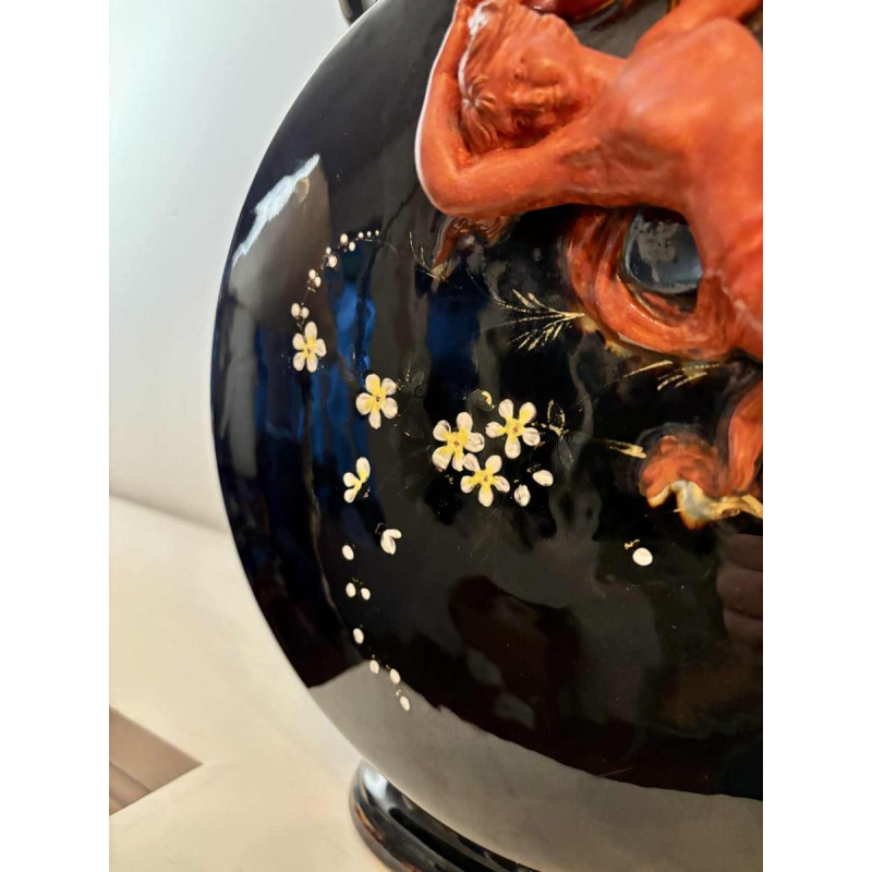 Glazed ceramic vase, Art Nouveau, circa 1900-1920