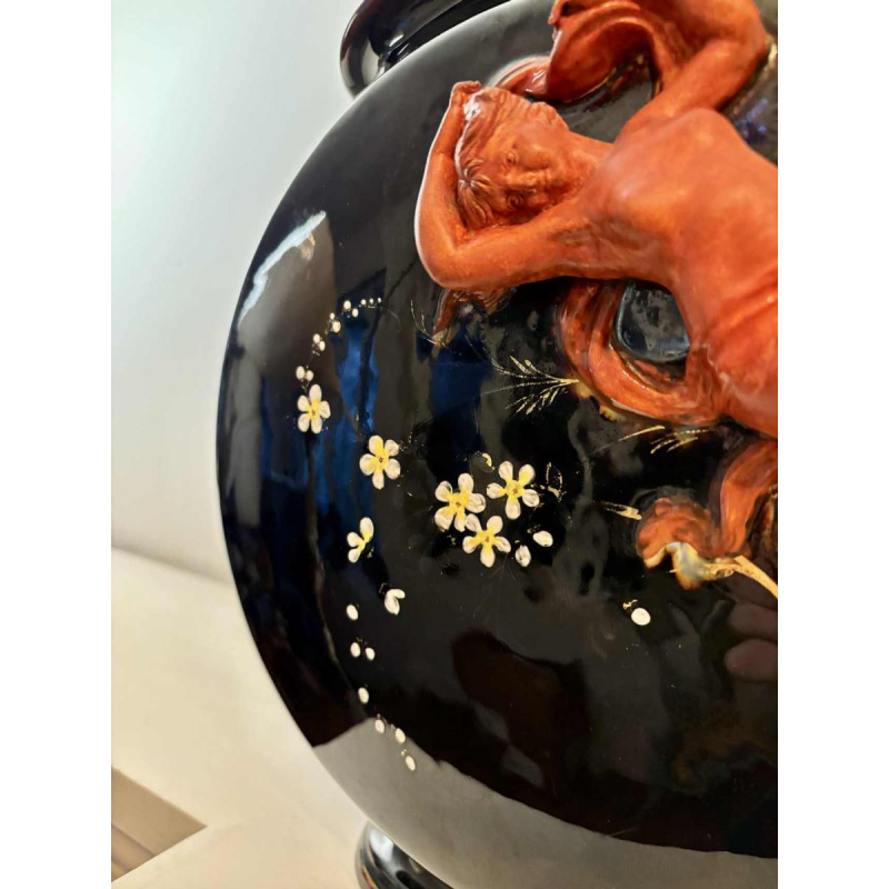 Glazed ceramic vase, Art Nouveau, circa 1900-1920