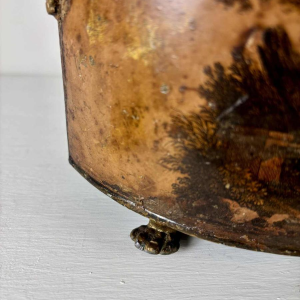 Planter in painted sheet metal decorated with a pastoral scene, 19th century