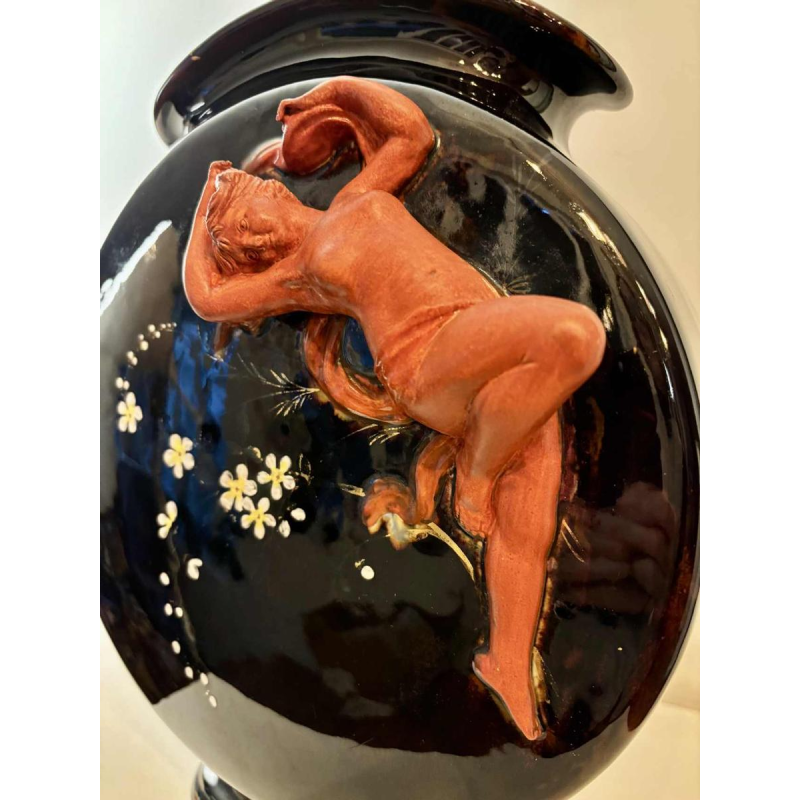 Glazed ceramic vase, Art Nouveau, circa 1900-1920