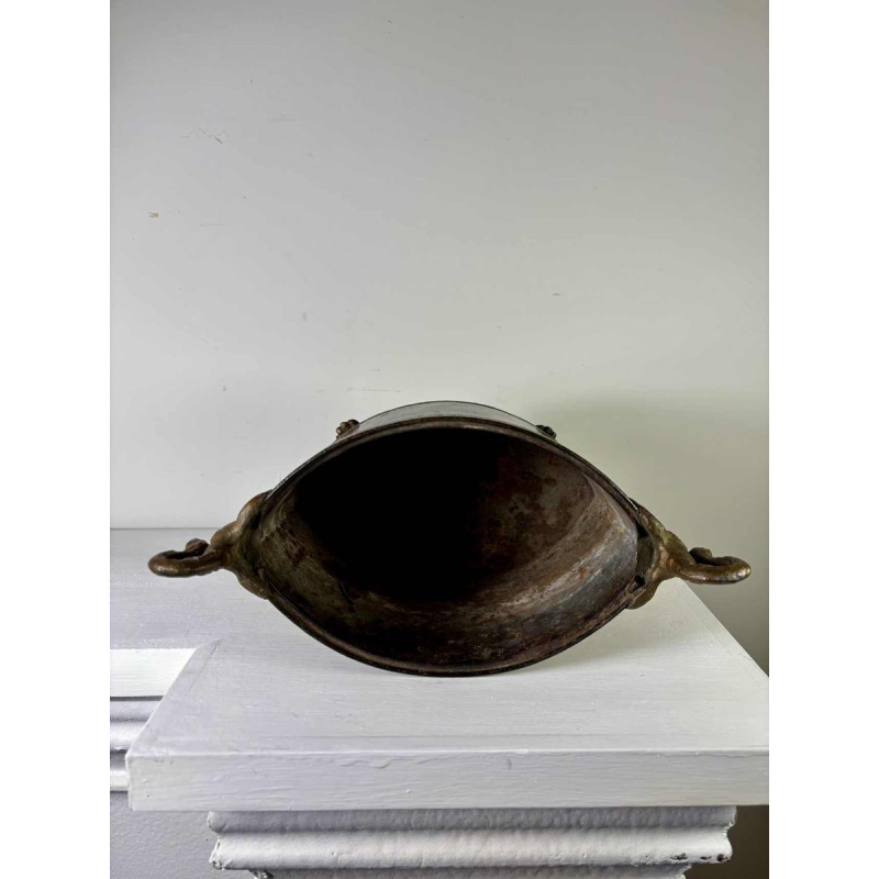 Planter in painted sheet metal decorated with a pastoral scene, 19th century