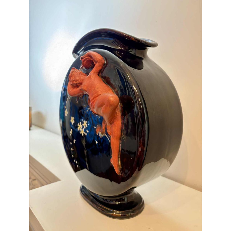 Glazed ceramic vase, Art Nouveau, circa 1900-1920