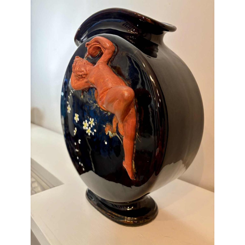 Vaas van geglazuurd keramiek, Art Nouveau, circa 1900-1920