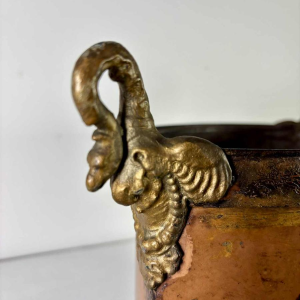 Planter in painted sheet metal decorated with a pastoral scene, 19th century