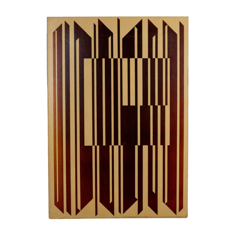 Reproductie van de zeefdruk "Harp" door Victor Vasarely in 1982