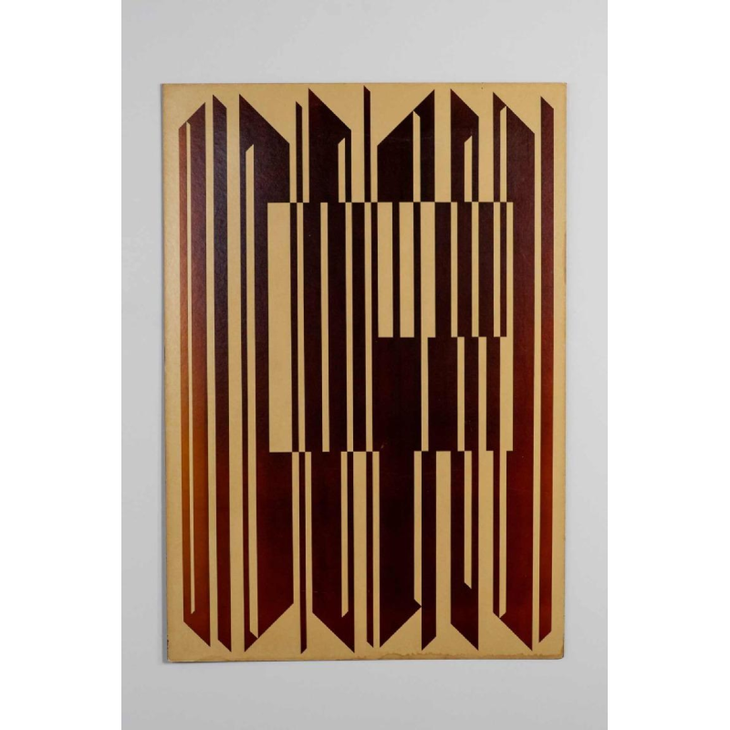 Reproductie van de zeefdruk "Harp" door Victor Vasarely in 1982