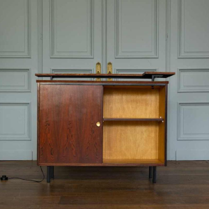 Vintage palissanderhouten barkast met verlicht vismotief, Italië, ca 1970