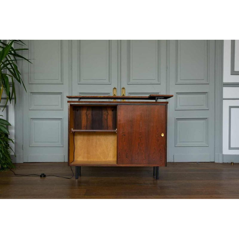 Vintage palissanderhouten barkast met verlicht vismotief, Italië, ca 1970