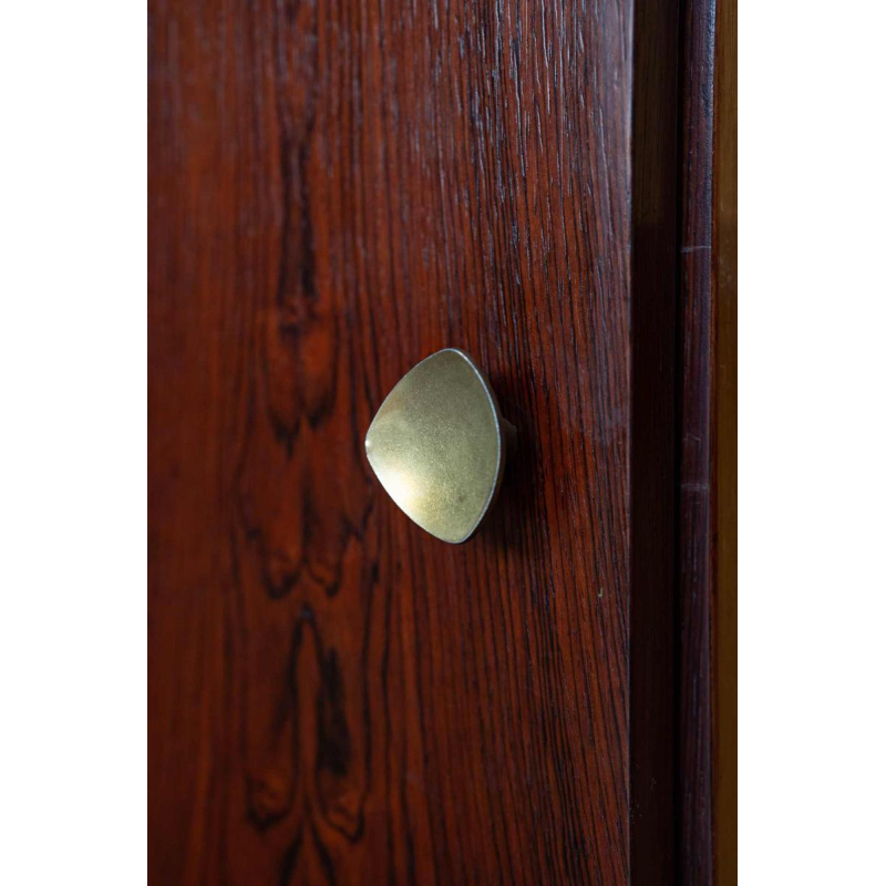 Vintage rosewood bar cabinet with backlit fish motif, Italy, ca 1970