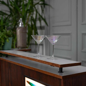 Meuble bar en palissandre vintage à décor rétro-éclairé de poissons, Italie, ca 1970