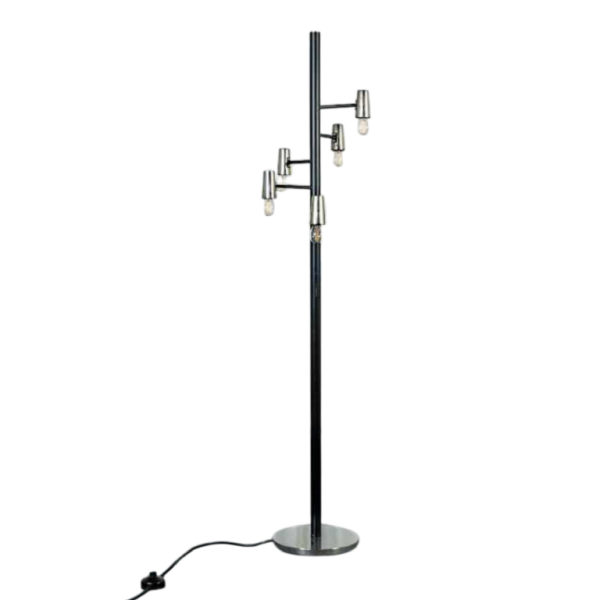 Lampe sur pied 5 feux vintage, ca 1970