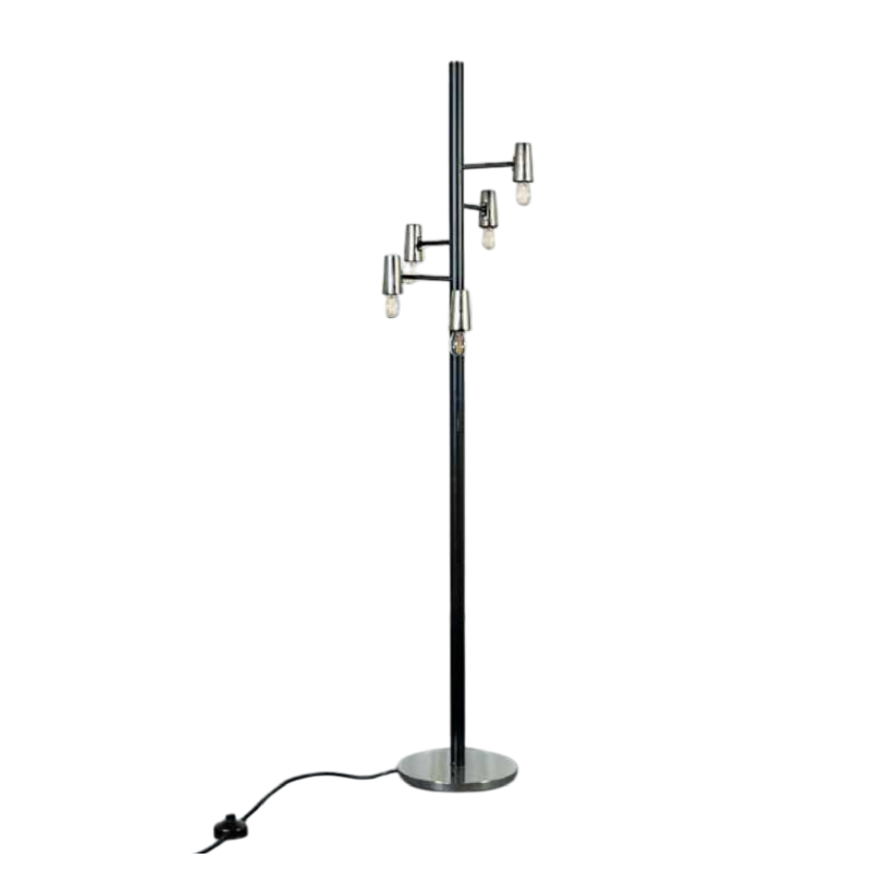 Lampe sur pied 5 feux vintage, ca 1970