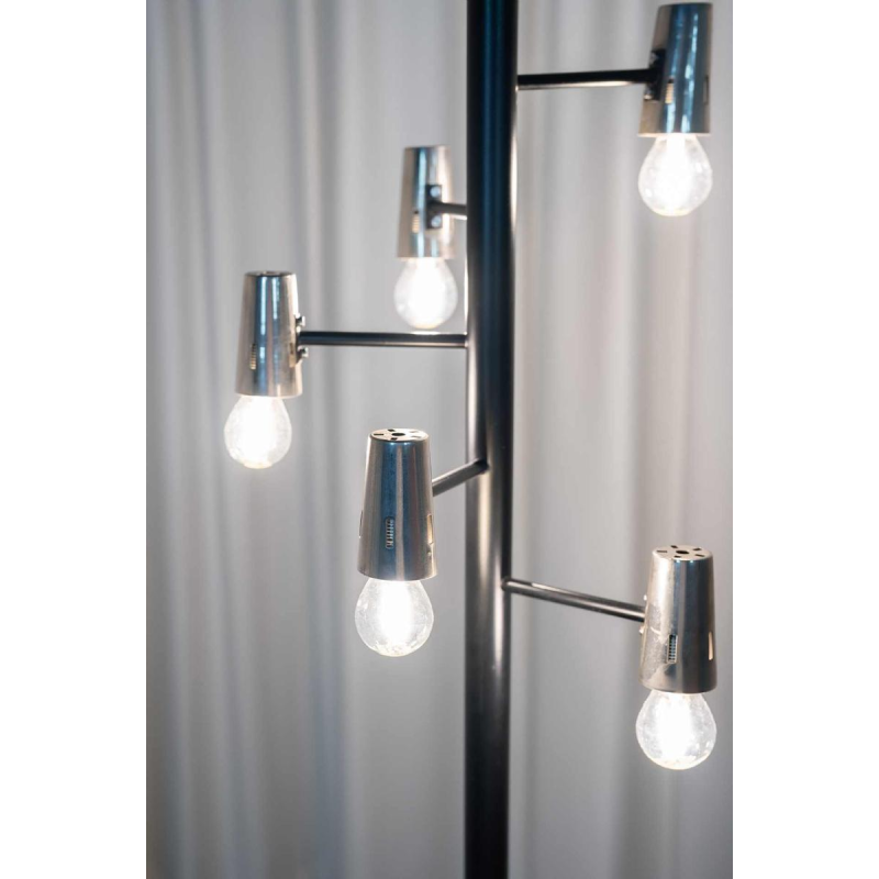 Lampe sur pied 5 feux vintage, ca 1970