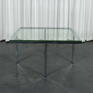 Tubular coffee table, chromed steel and glass, ca 1970