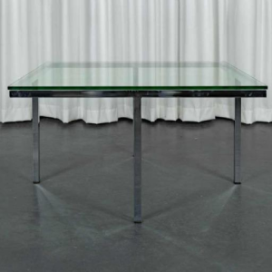 Tubular coffee table, chromed steel and glass, ca 1970