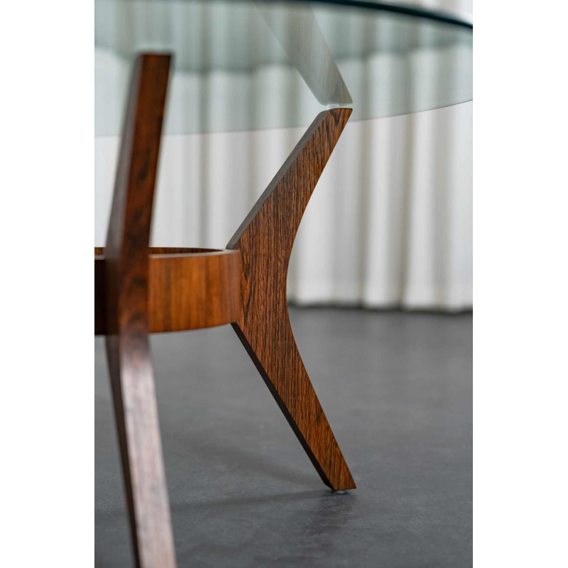 Mid Century round coffee table with spider legs, ca 1950