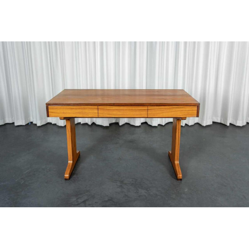 Middeneeuws bureau, palissanderfineer, 3 laden, Italië ca 1950