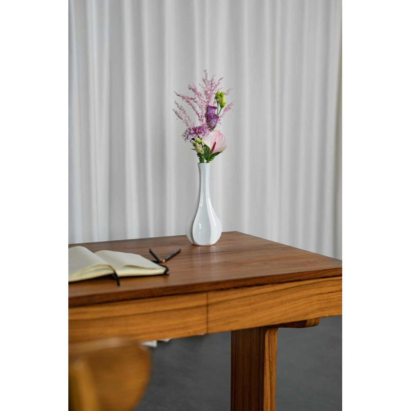 Mid Century desk, rosewood veneer, 3 drawers, Italy ca 1950