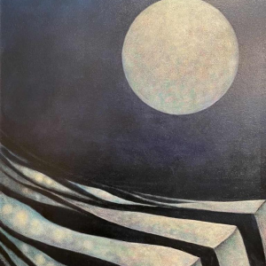 Jacques CHAIDRON (1938-) "Maan" olieverf op paneel 80x70 cm