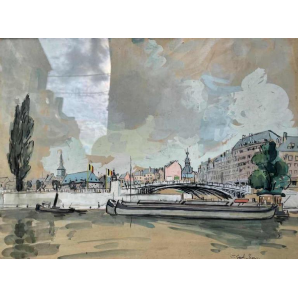 Pierre Saint-Sorny (1914-) « Namur et le pont de France »