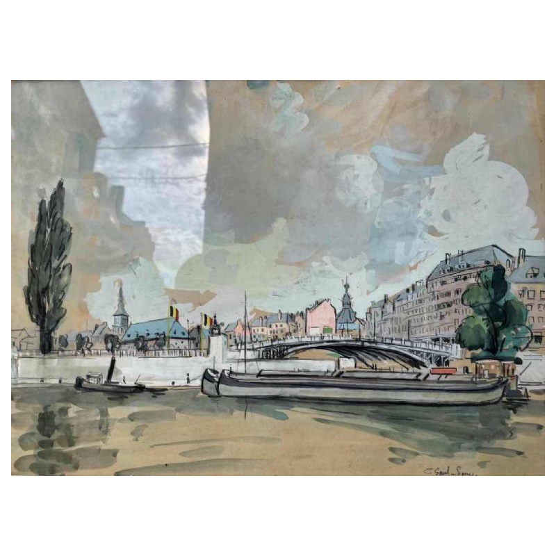 Pierre Saint-Sorny (1914-2010) « Namur: le grognon et le pont de France »